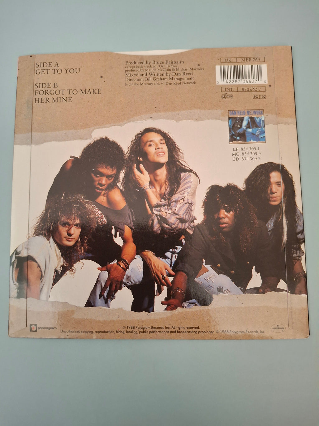 Dan Reed Network Get To You Original UK Picture Sleeve 7" Vinyl Single 1988 Mercury Pressing