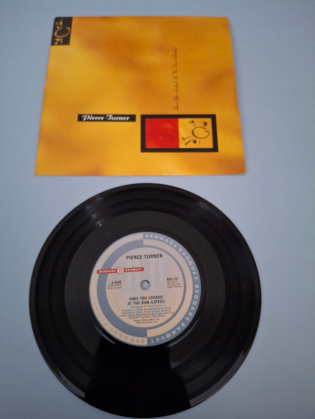 Pierce Turner Have You Looked At The Sun (Lately) Original UK Picture Sleeve 7" Vinyl Single 1989 Beggars Banquet Pressing
