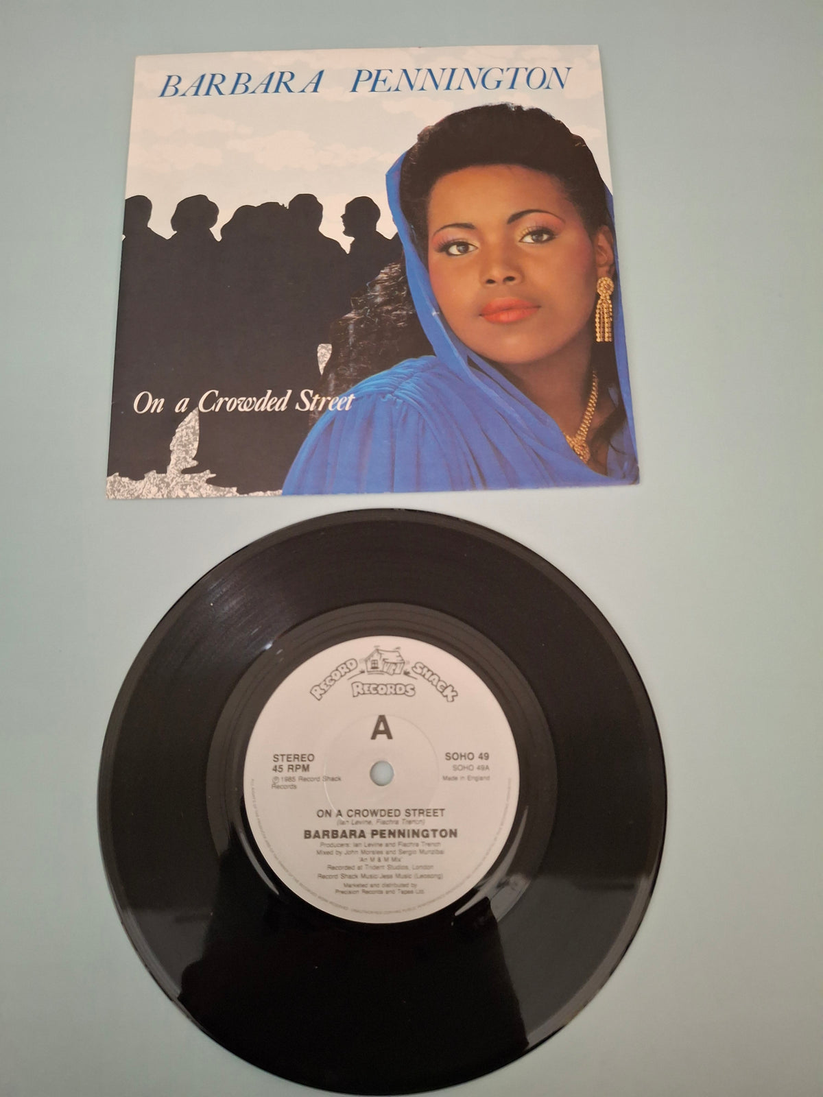 Barbara Pennington On A Crowded Street Original UK Picture Sleeve 7" Vinyl Single 1985 Record Shack Pressing