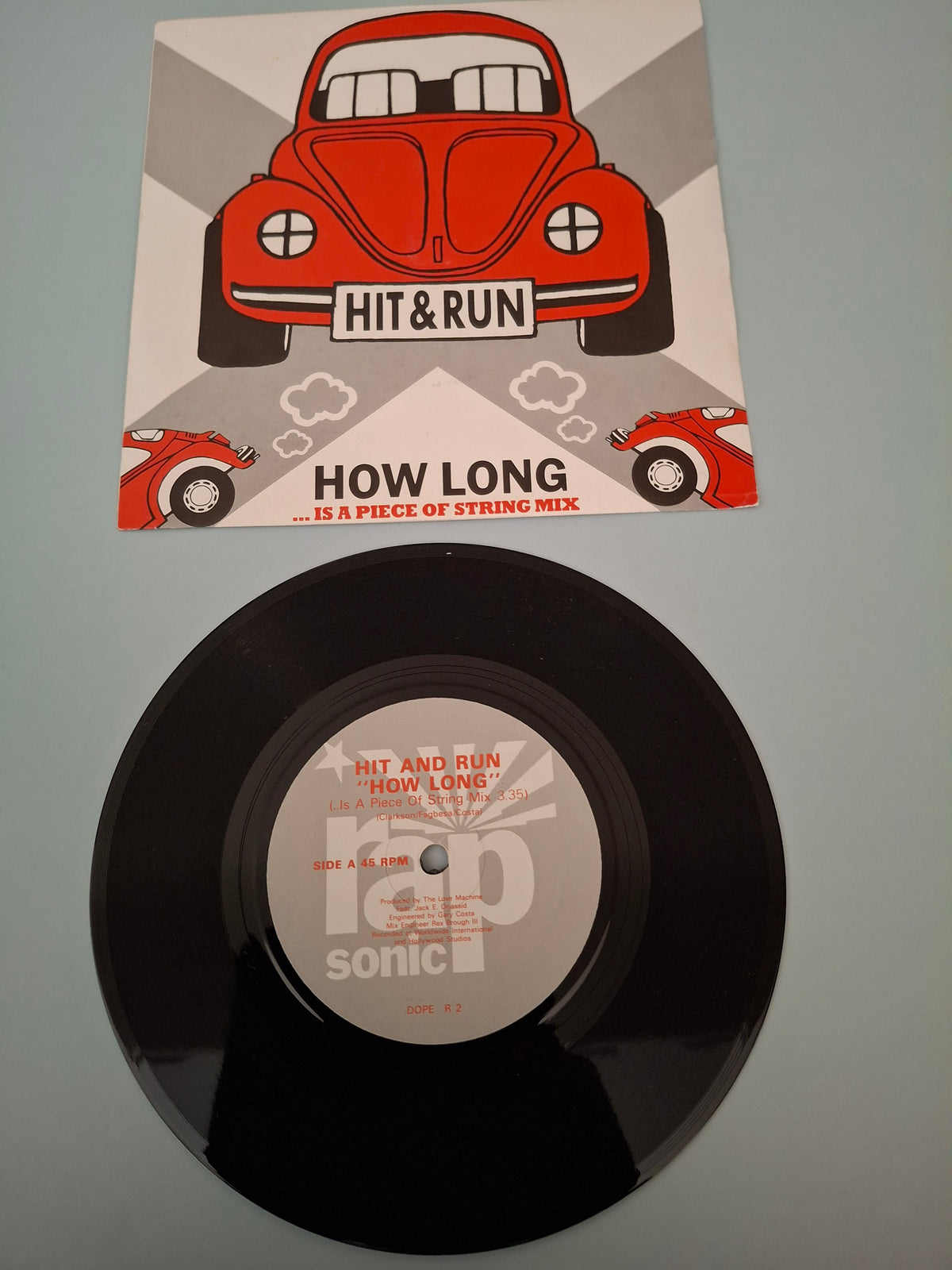 Hit And Run How Long Original UK Picture Sleeve 7" Vinyl Single 1988 Rap Sonic Pressing
