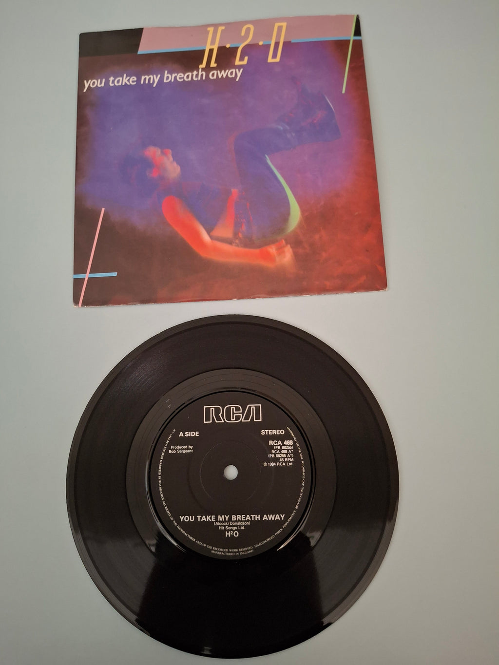 H2O You Take My Breath Away Original UK Picture Sleeve 7" Vinyl Single 1984 RCA Pressing