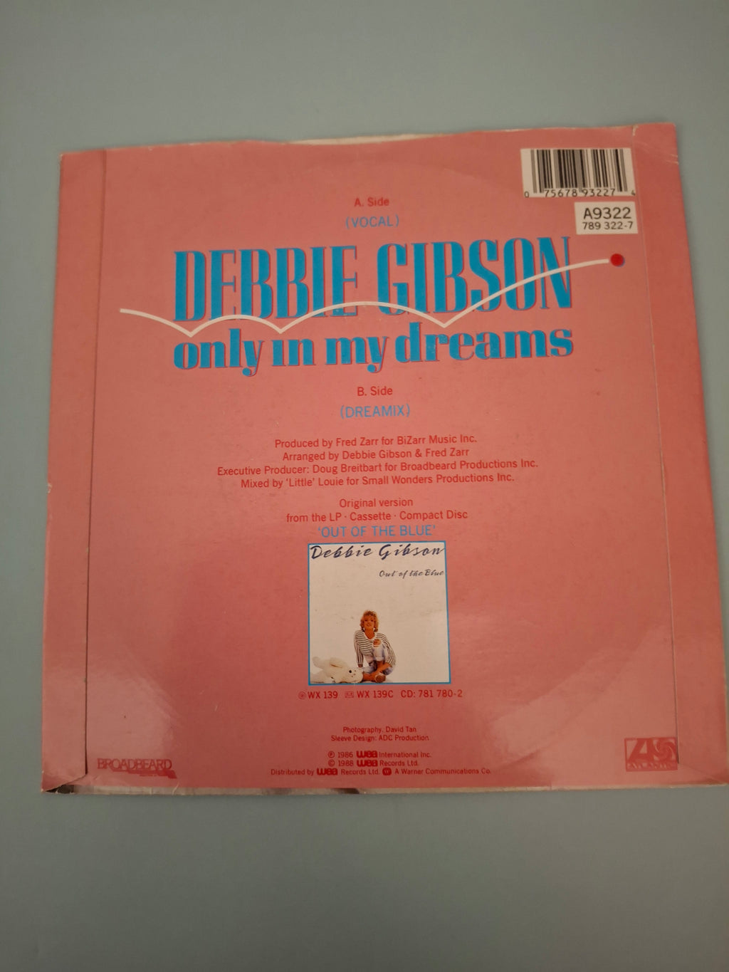 Debbie Gibson Only In My Dreams Original UK Picture Sleeve 7" Vinyl Single 1988 Atlantic Pressing