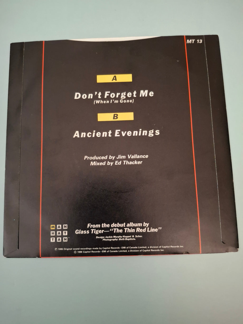 Glass Tiger Don't Forget Me (When I'm Gone) Original UK Picture Sleeve 7" Vinyl Single 1986 Manhattan Pressing