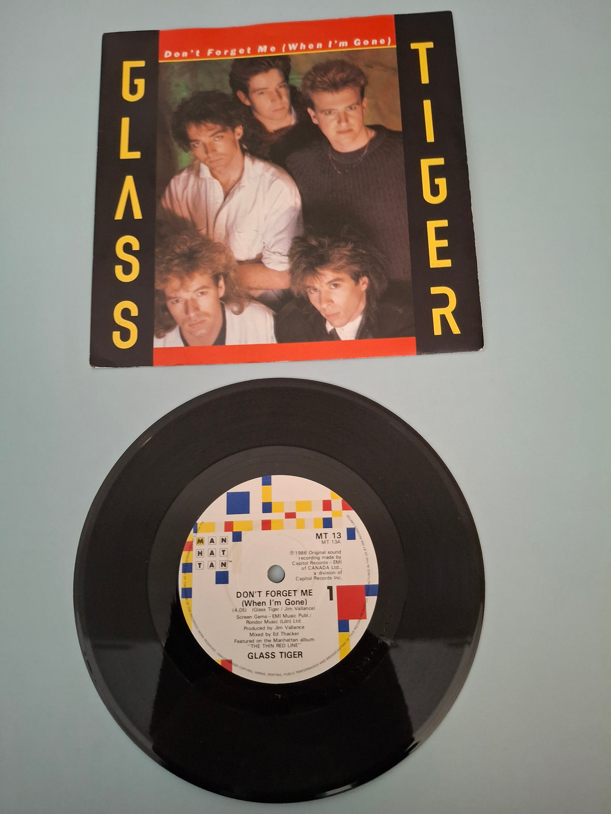 Glass Tiger Don't Forget Me (When I'm Gone) Original UK Picture Sleeve 7" Vinyl Single 1986 Manhattan Pressing