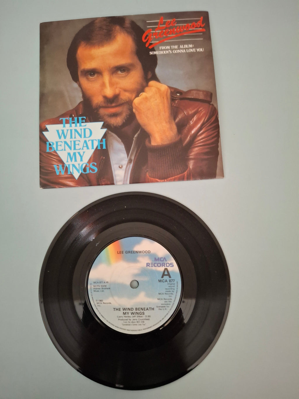 Lee Greenwood The Wind Beneath My Wings Original UK Picture Sleeve 7" Vinyl Single 1983 MCA Pressing