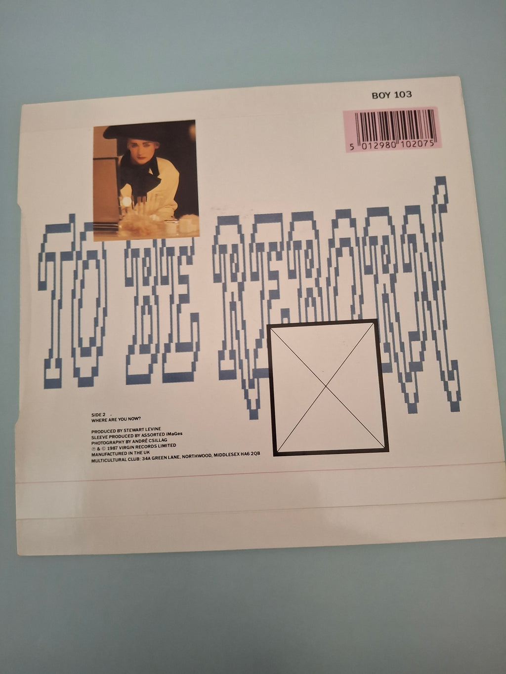 Boy George To Be Reborn Original UK Picture Sleeve 7" Vinyl Single 1987 Virgin Pressing