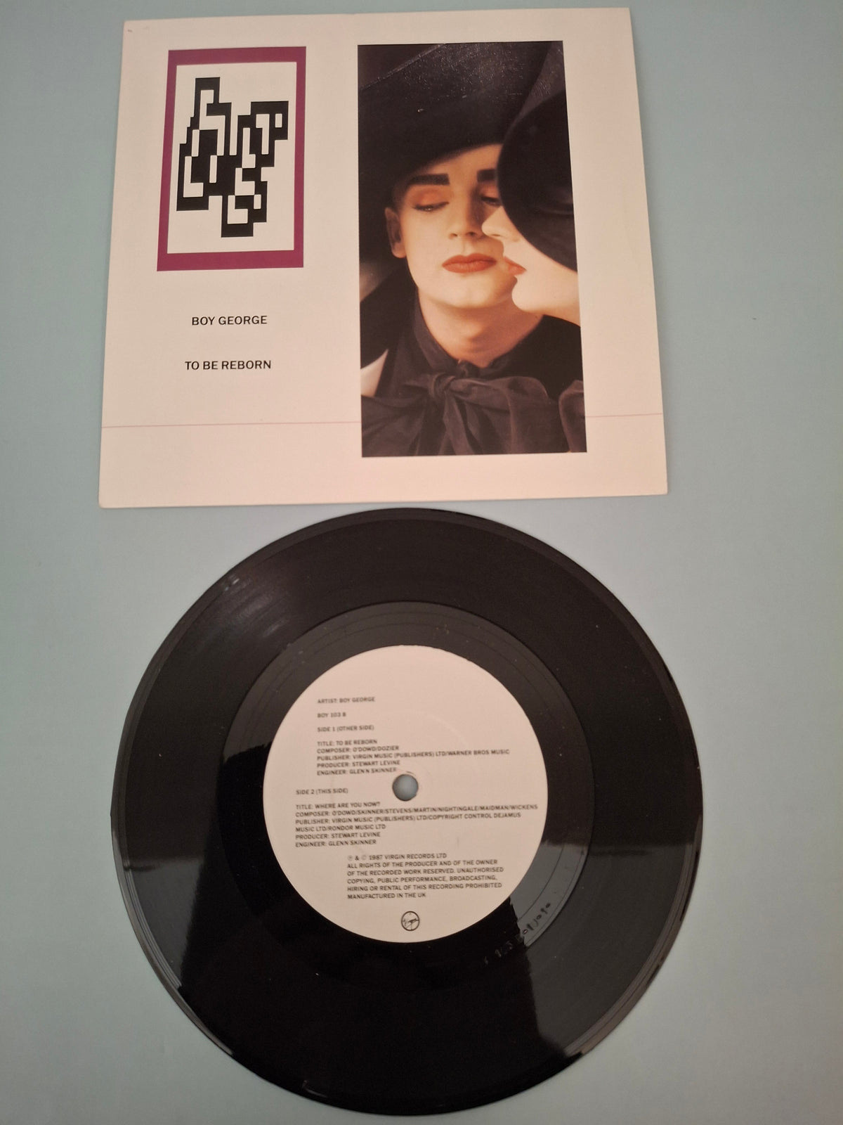 Boy George To Be Reborn Original UK Picture Sleeve 7" Vinyl Single 1987 Virgin Pressing