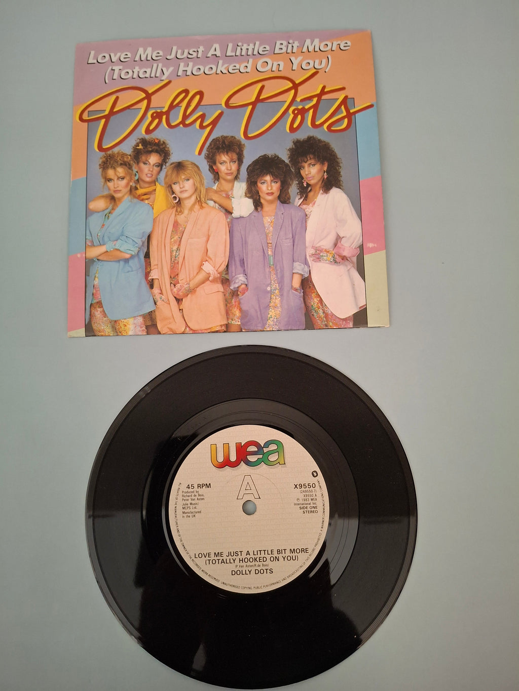 Dolly Dots Love Me Just A Little Bit More (Totally Hooked On You) Original UK Picture Sleeve 7" Vinyl Single 1983 WEA Pressing