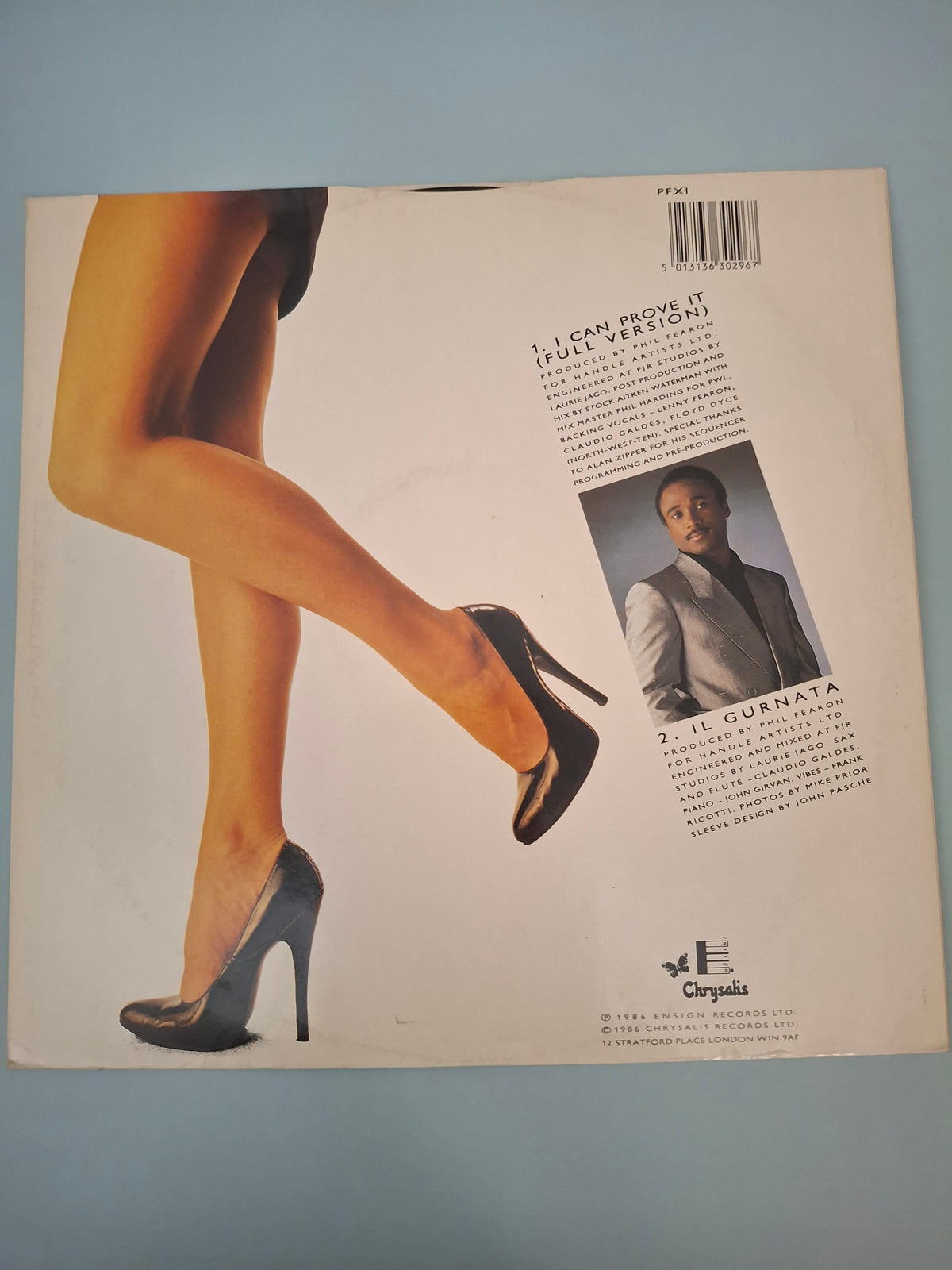 Phil Fearon I Can Prove It Original UK Picture Sleeve 12" Vinyl Maxi Single 1986 Chrysalis Pressing