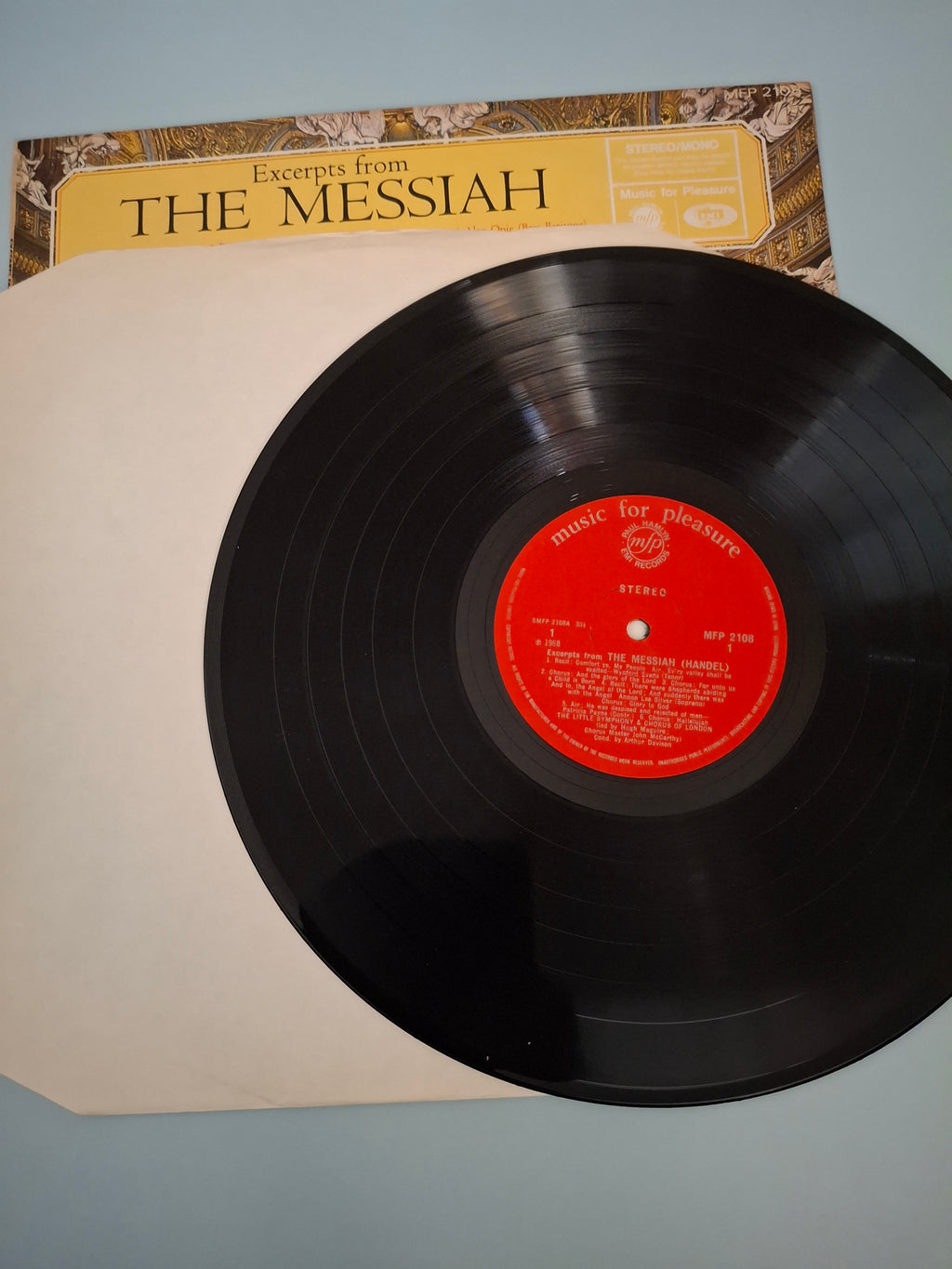 George Frideric Handel Excerpts From The Messiah Original UK 12" Vinyl LP 1968 Music For Pleasure Pressing