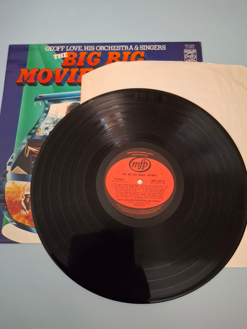 Geoff Love His Orchestra & Singers The Big Big Movie Themes Original UK 12" Vinyl LP 1977 Music For Pleasure Pressing