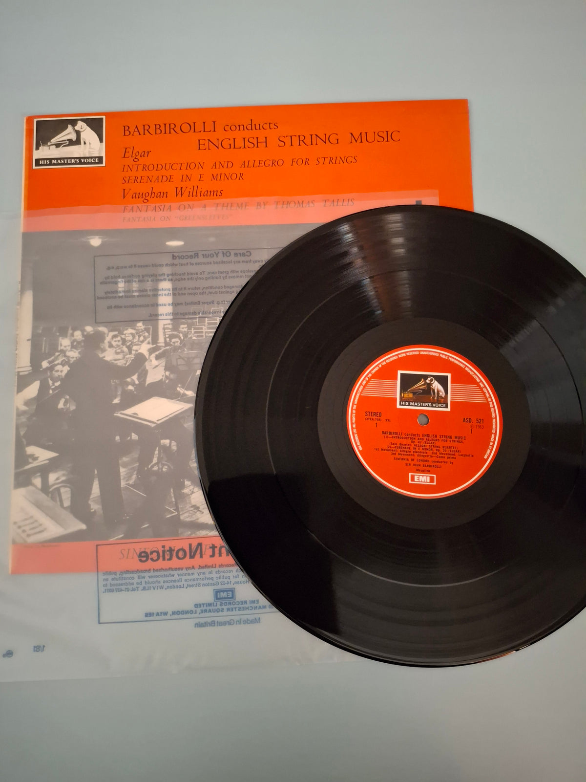 Barbirolli Conducts English String Music Original UK 12" Vinyl LP 1963 HMV Pressing Classical