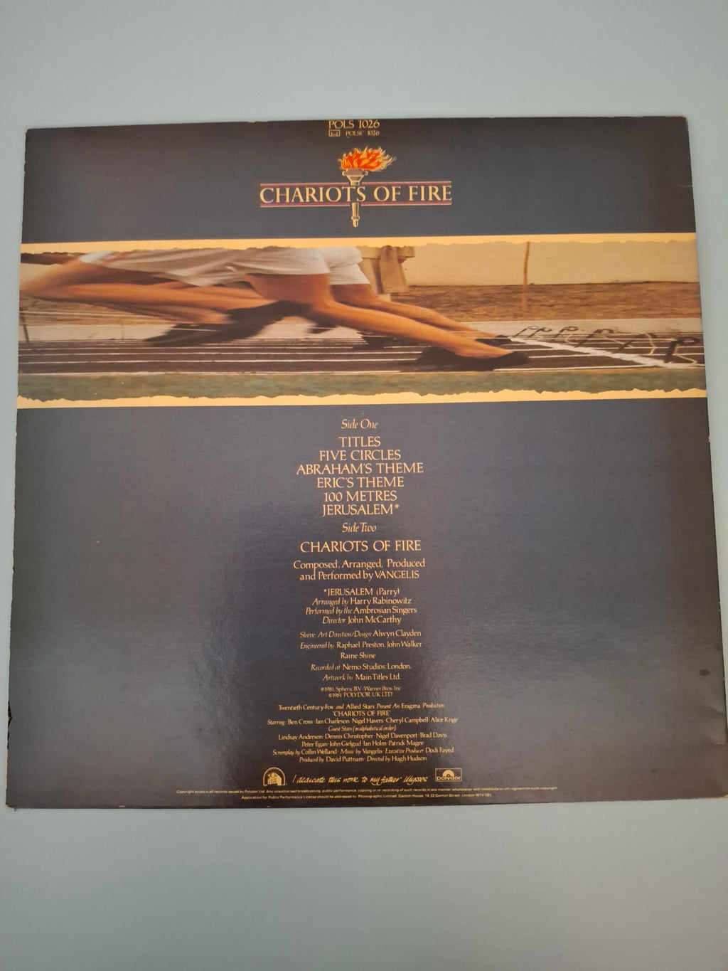 Vangelis Chariots Of Fire Original UK First Pressing 12" Vinyl LP 1981 Polydor Pressing Academy Award Electronic Soundtrack