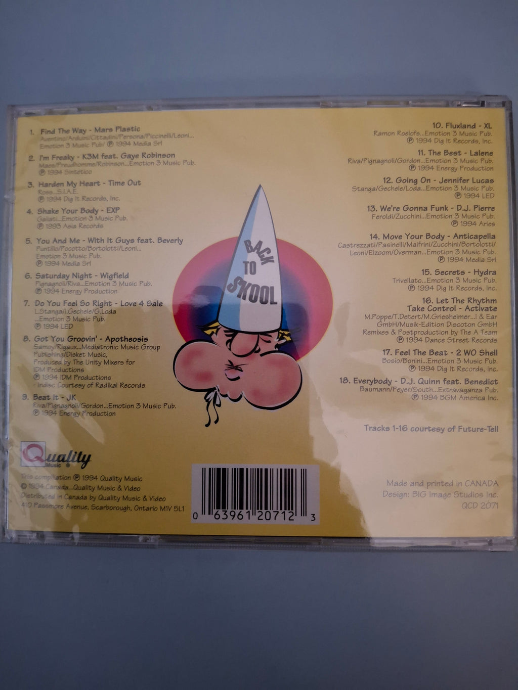 Various Artists - D.J. Professor Back To S-Kool 90s Eurodance Compilation Canada CD Quality Music QCD 2071 New Sealed