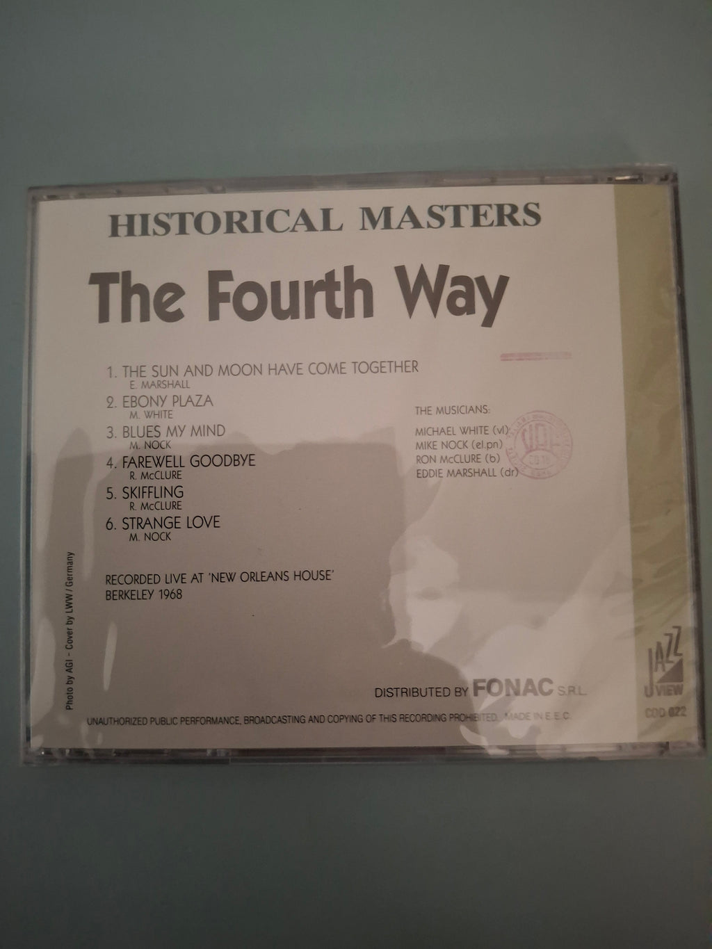 The Fourth Way - The Fourth Way Historical Masters Early Jazz Fusion Live 1968 Germany Limited Edition 2000 Pressing CD Jazz View FONAC COD 022 New Sealed