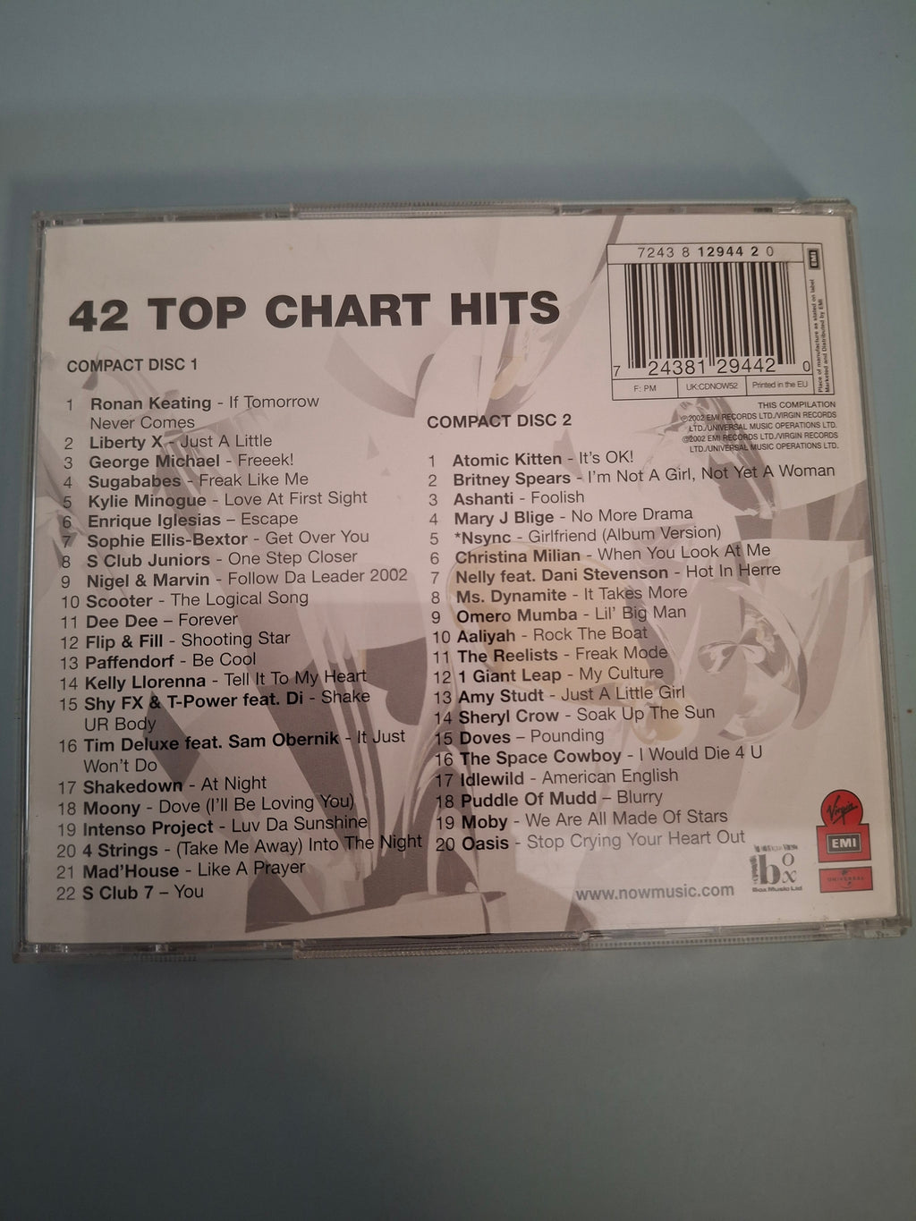 Various - Now That's What I Call Music! 52 - 42 Top Chart Hits, 2xCD Compilation Edition (Virgin/EMI/Universal, 2002)