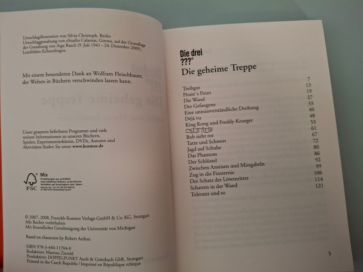 Marco Sonnleitner - Die drei ???: Die geheime Treppe - Rare German Hardback Detective Novel (Kosmos, 2008)