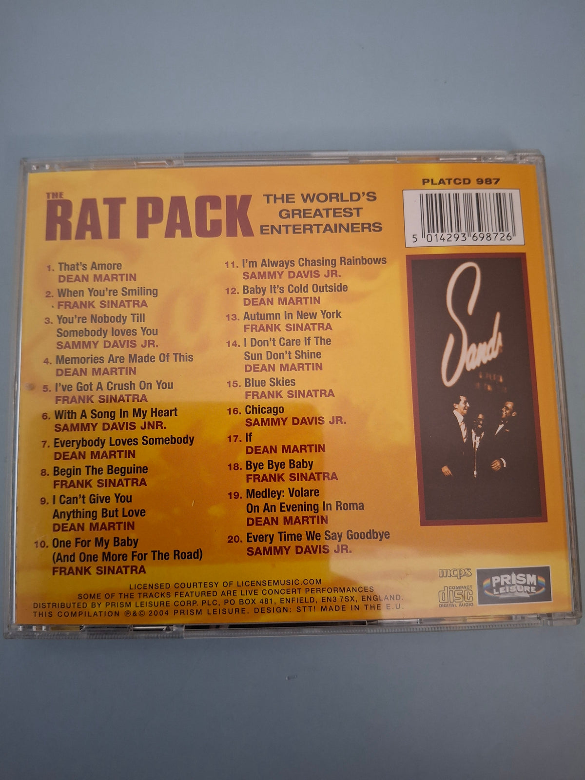 The Rat Pack - The Kings Of Cool: 20 Songs From The World's Greatest Entertainers, CD Album Edition (Prism Leisure, 2004)