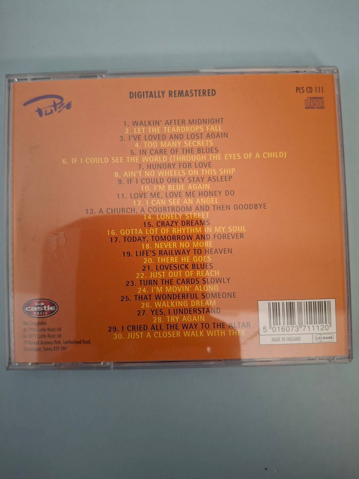 Patsy Cline - The Best Of - 30 Tracks Digitally Remastered, CD Album Compilation Edition (Pulse/Castle Music, 1999)
