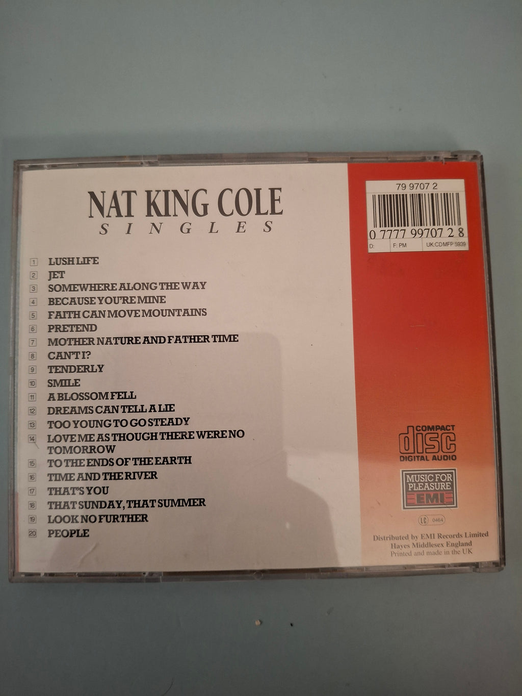 Nat King Cole - Singles - 20 Golden Era Masterpieces, CD Album Compilation Edition (Music For Pleasure/EMI, 1992)