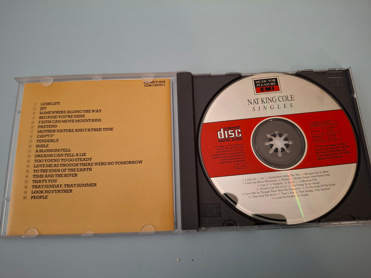 Nat King Cole - Singles - 20 Golden Era Masterpieces, CD Album Compilation Edition (Music For Pleasure/EMI, 1992)