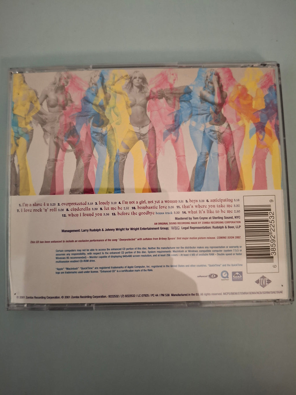 Britney Spears - Britney - Multi-Platinum European Enhanced 14-Track CD Album Edition (Jive, 2001)