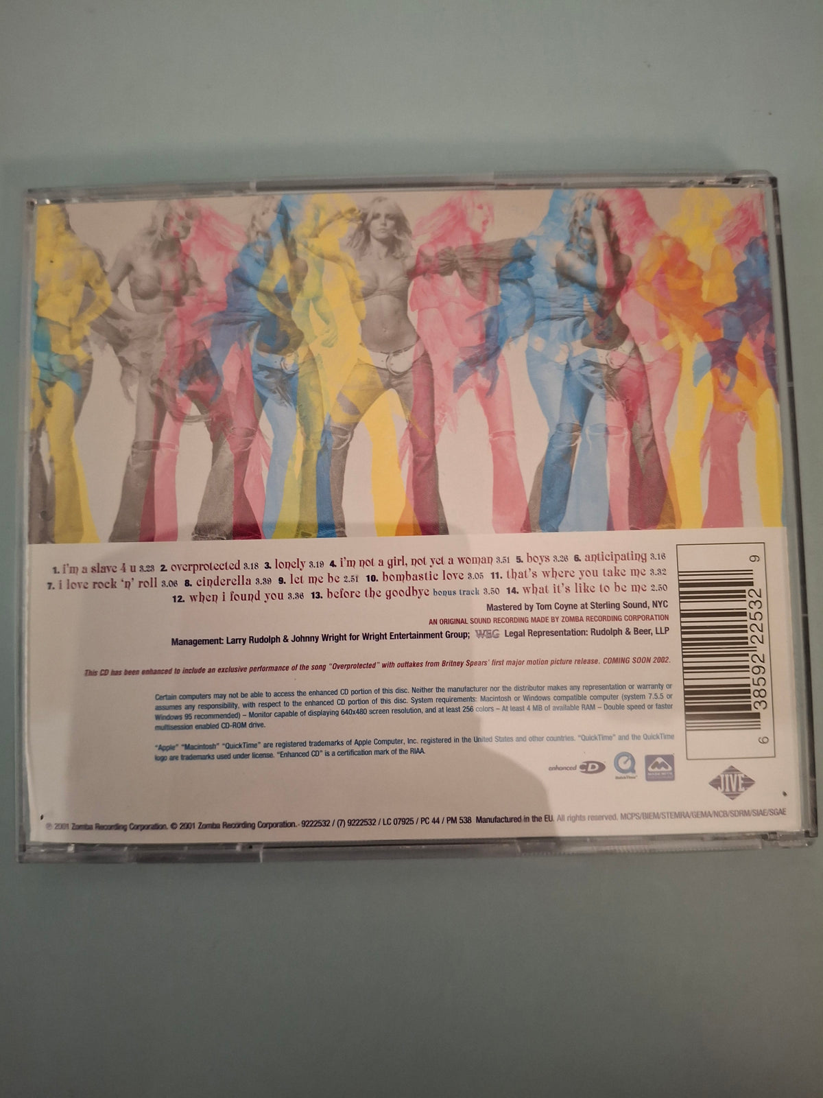 Britney Spears - Britney - Multi-Platinum European Enhanced 14-Track CD Album Edition (Jive, 2001)