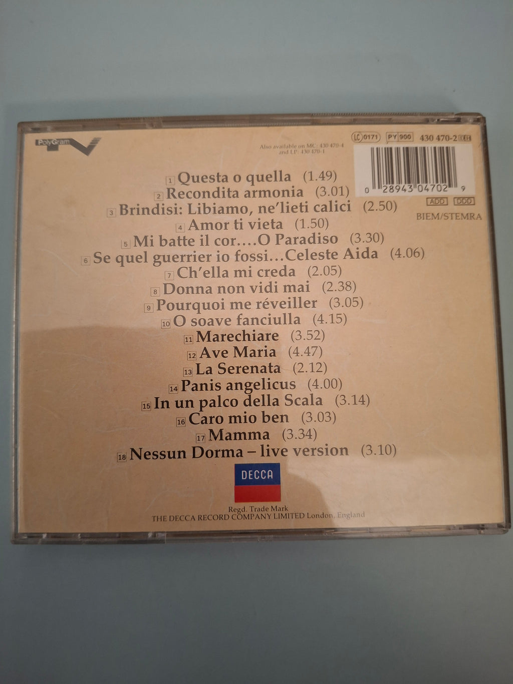 Luciano Pavarotti - Essential Pavarotti II - 18 More Of Luciano Pavarotti's Greatest Recordings, CD Album Edition (Decca, 1991)