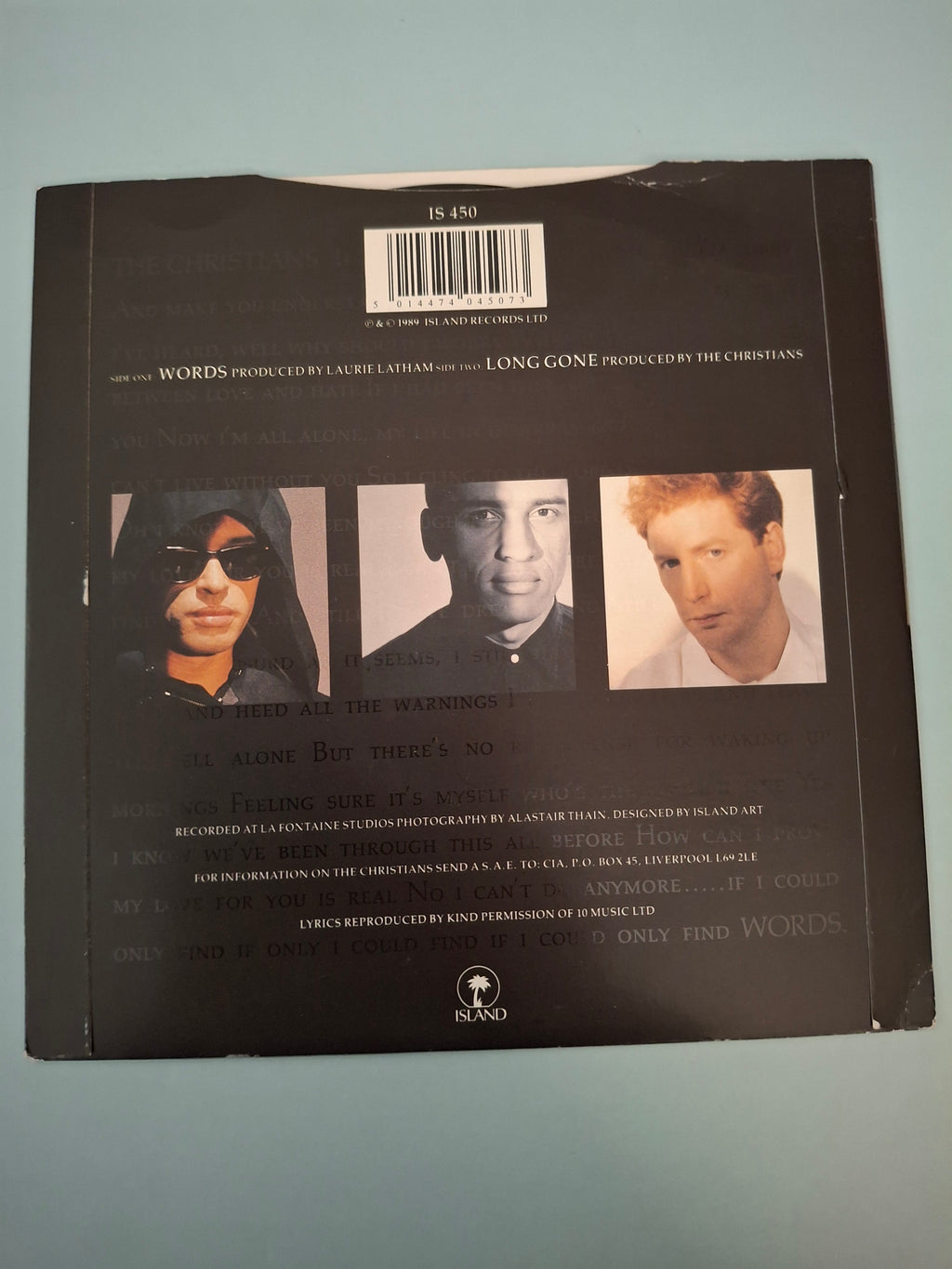 The Christians - Words - Original Island Records UK First Pressing 7" Vinyl Single (Island, 1989)