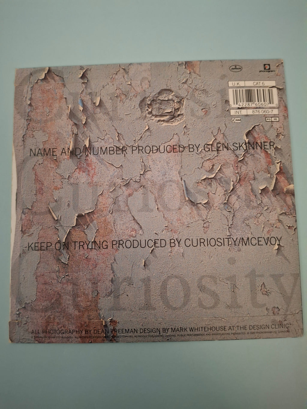Curiosity Killed The Cat - Name And Number - Original UK First Pressing 7" Vinyl Single (Mercury, 1989)