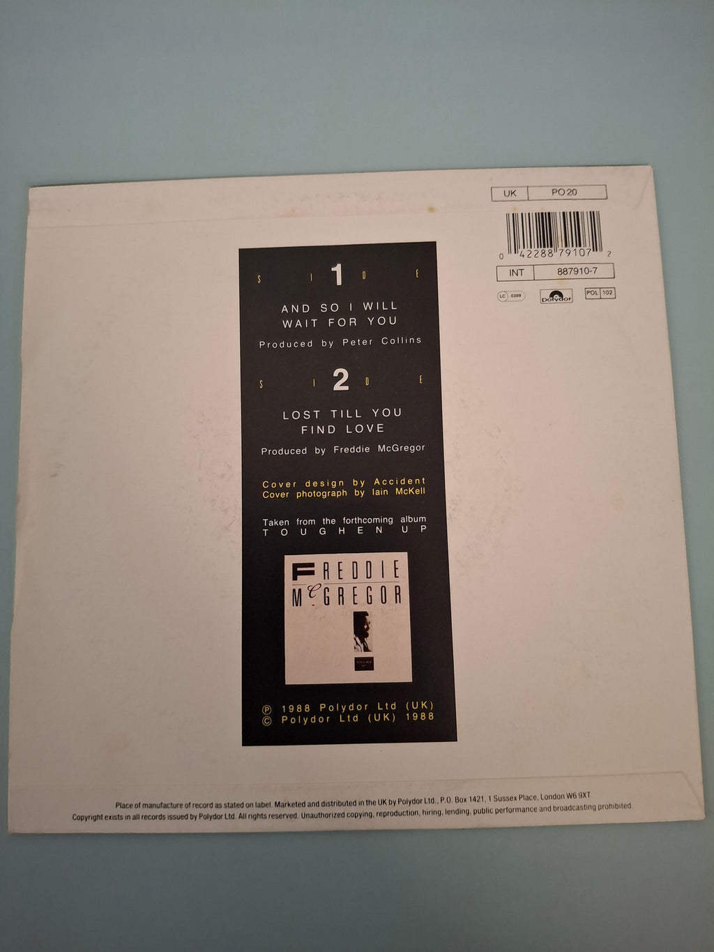 Freddie McGregor - And So I Will Wait For You - Original UK First Pressing 7" Vinyl Single (Polydor, 1988)