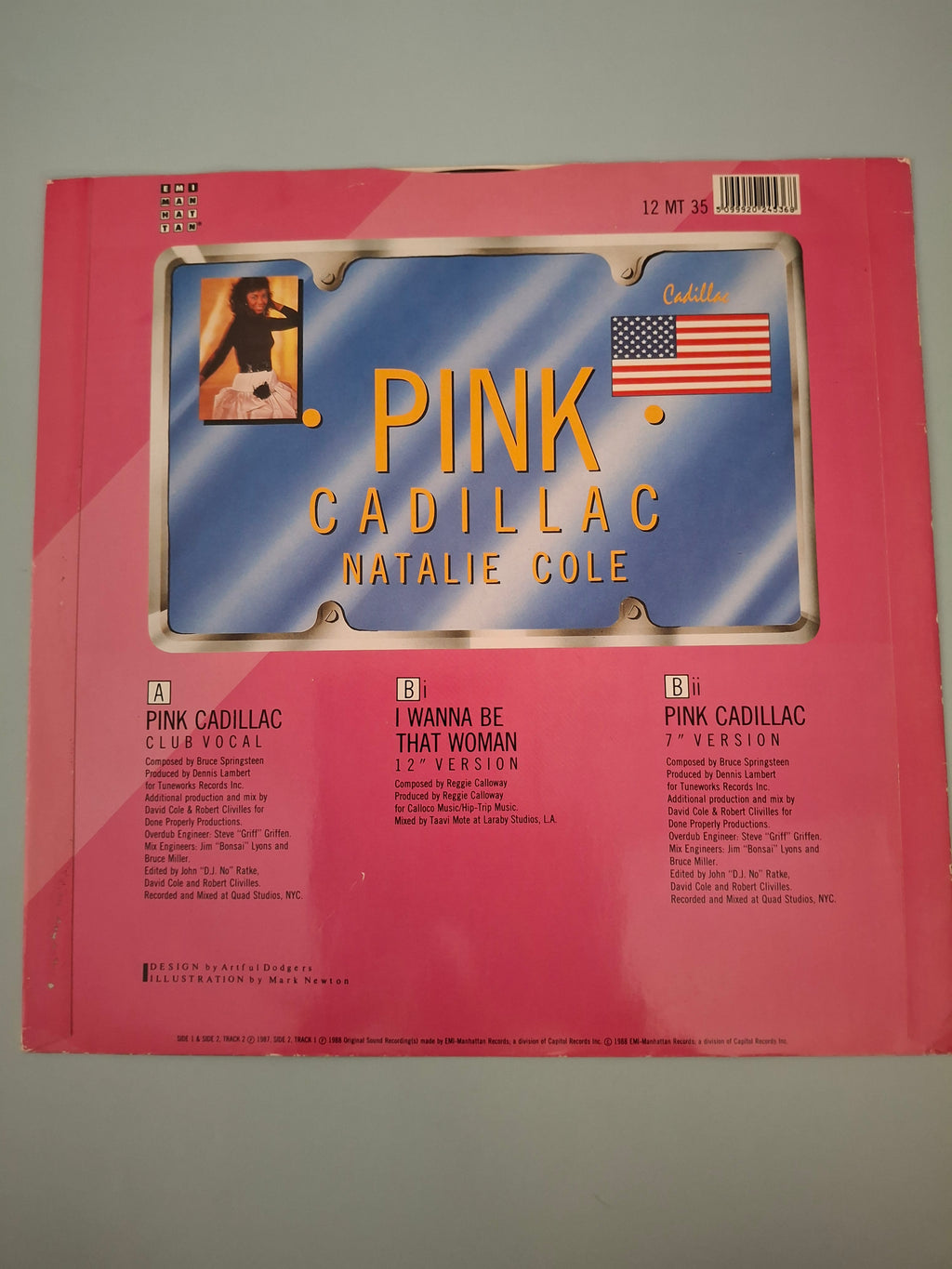 Natalie Cole - Pink Cadillac - Original UK First Pressing 12" Extended Maxi Vinyl Single (EMI Manhattan, 1988)