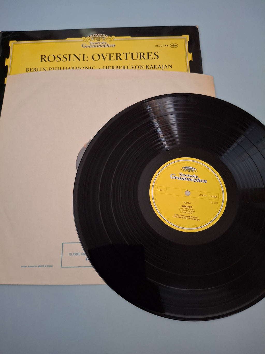 Gioachino Rossini - Overtures (Conducted by Herbert von Karajan / Berlin Philharmonic Orchestra) - Original UK First Pressing 12" Vinyl LP (Deutsche Grammophon, 1971)