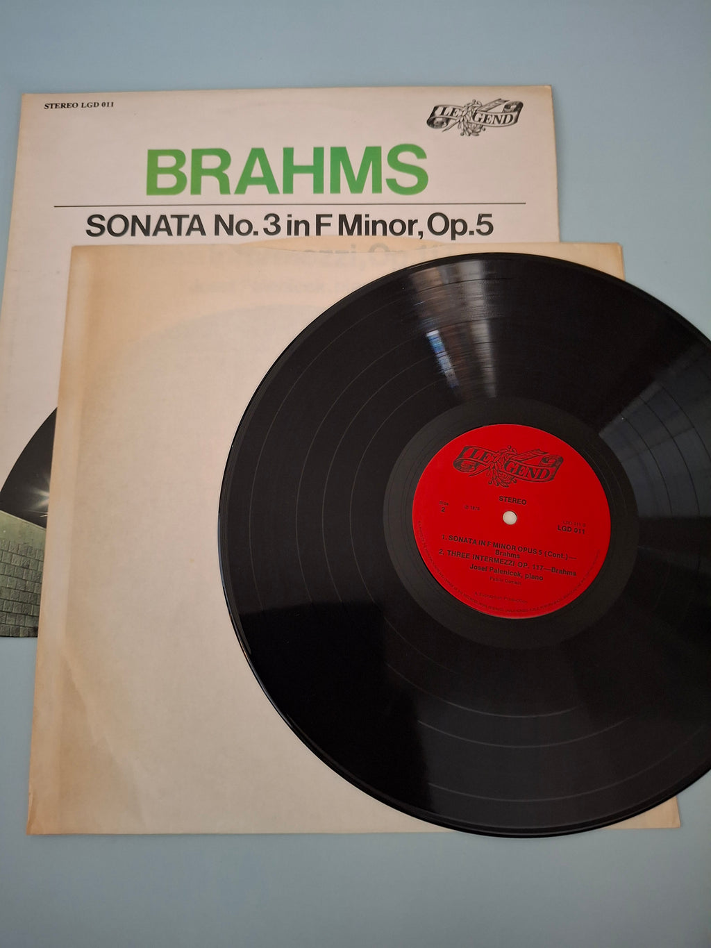 Josef Palenicek Johannes Brahms Sonata No 3 In F Minor Three Intermezzi Classical Romantic Piano UK Legend Original Pressing 12 Inch Vinyl LP 1975 LGD 011