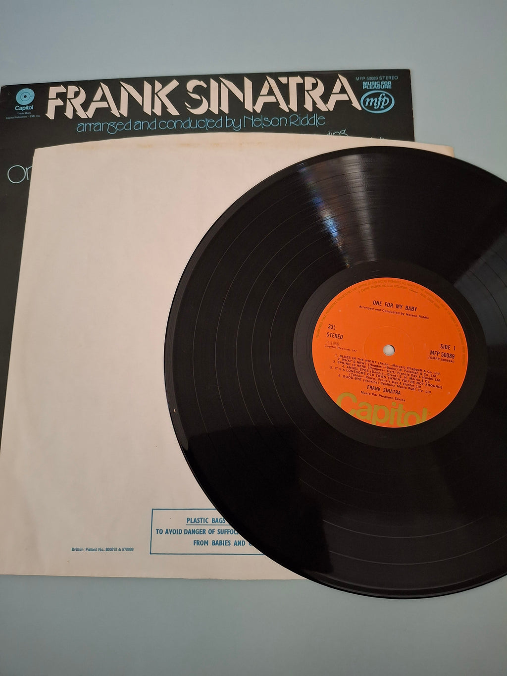 Frank Sinatra One For My Baby Nelson Riddle Arrangements Vocal Jazz Pop UK Music For Pleasure 12 Inch Vinyl LP 1968 MFP 50085