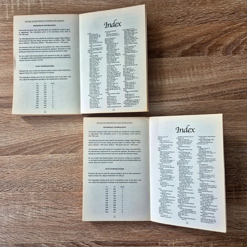 The Best of Mrs Beeton’s Cookbooks Puddings Desserts & Easy Entertaining Paperback 2 Book Bundle