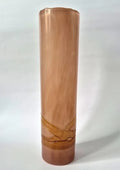 Vintage 1970s/80s Dusty Pink Slag Glass Cylinder Vase - Marbled Art Glass