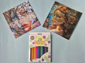 Fantasy Portraits & Masquerade Mask Coloring Bundle – 2 Books + 20 Premium Pencils
