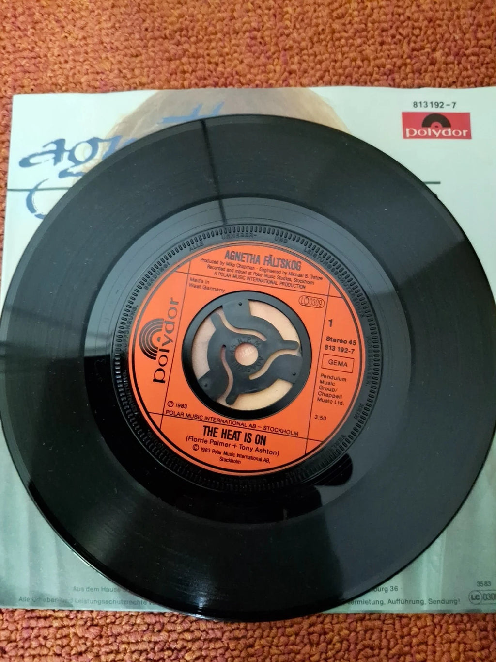 Agnetha Fältskog (ABBA) – The Heat Is On / Man (Original 1983 German 7" Vinyl Single, Polydor)