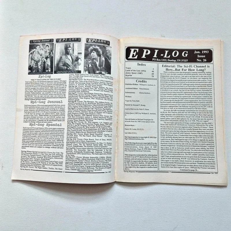 Vintage Epi-Log Magazine Lot (7 Issues, 1991–1993) – Rare Cult TV & Sci-Fi Episode Guides