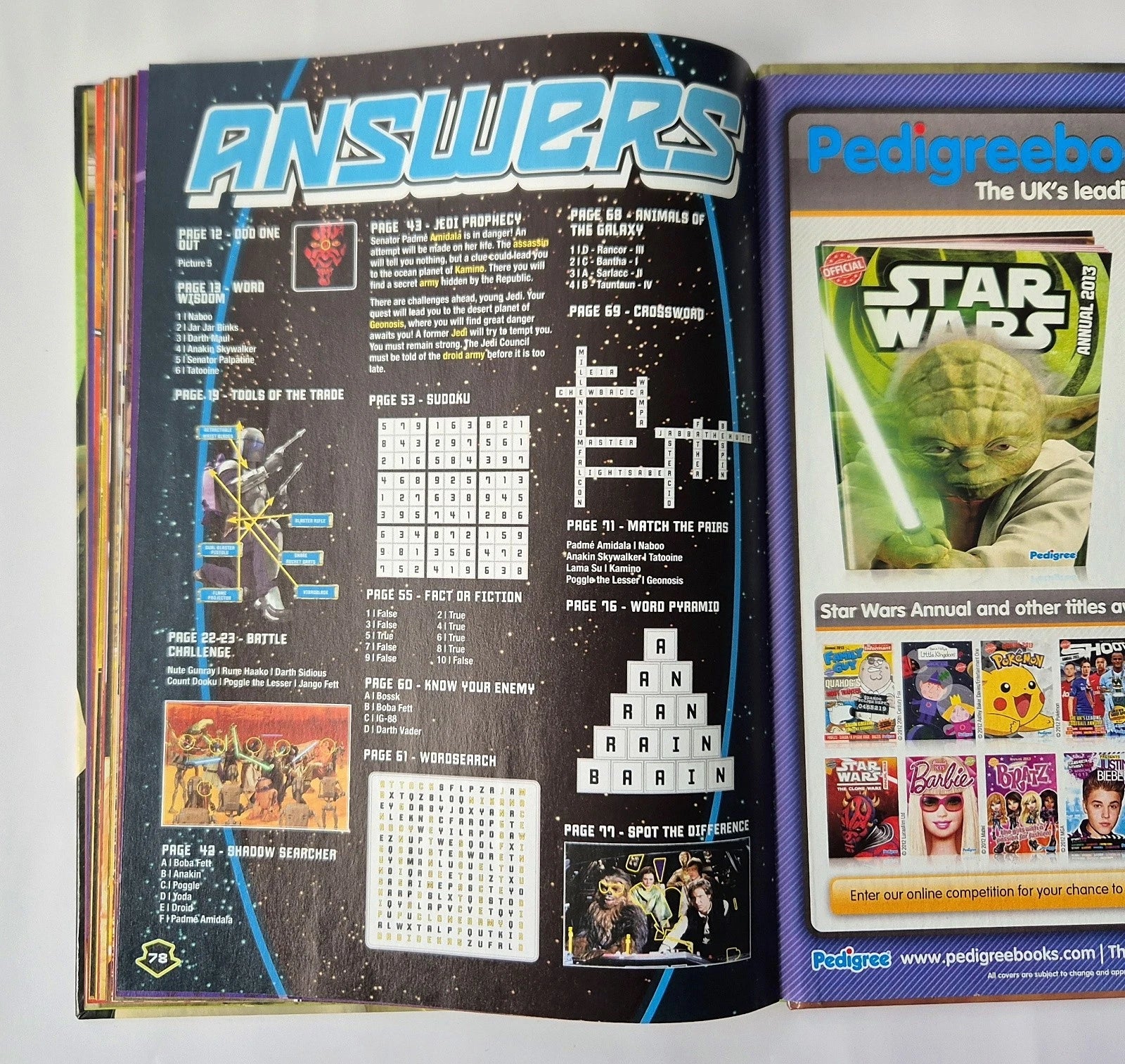 Star Wars Pedigree Annual 2013 Hardback and Official Magazine No 40 Yoda Set