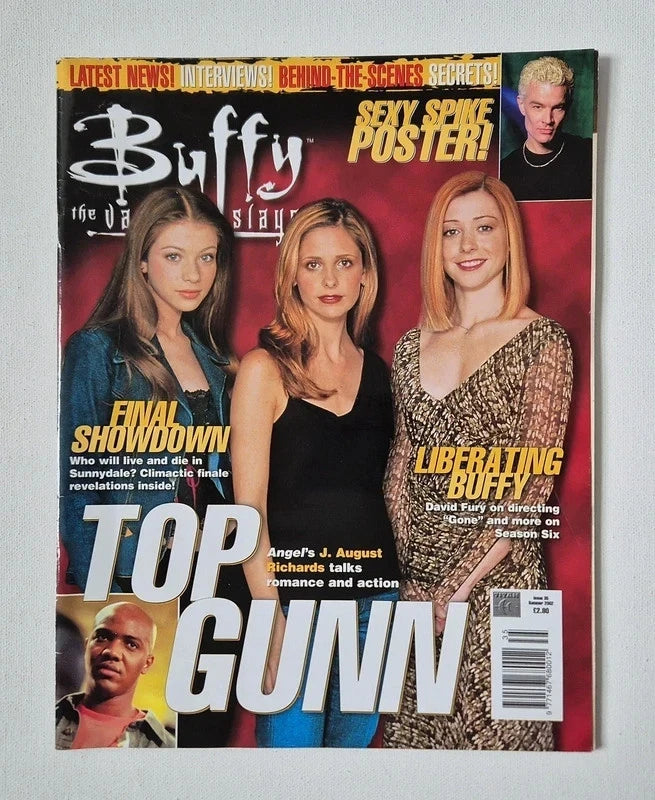 Buffy The Vampire Slayer Official Magazine – Vintage 2002 7-Issue Collector’s Lot (Issues 32-35, 37-39) – Inc. RARE Unopened T-Shirt Transfer & Intact Posters