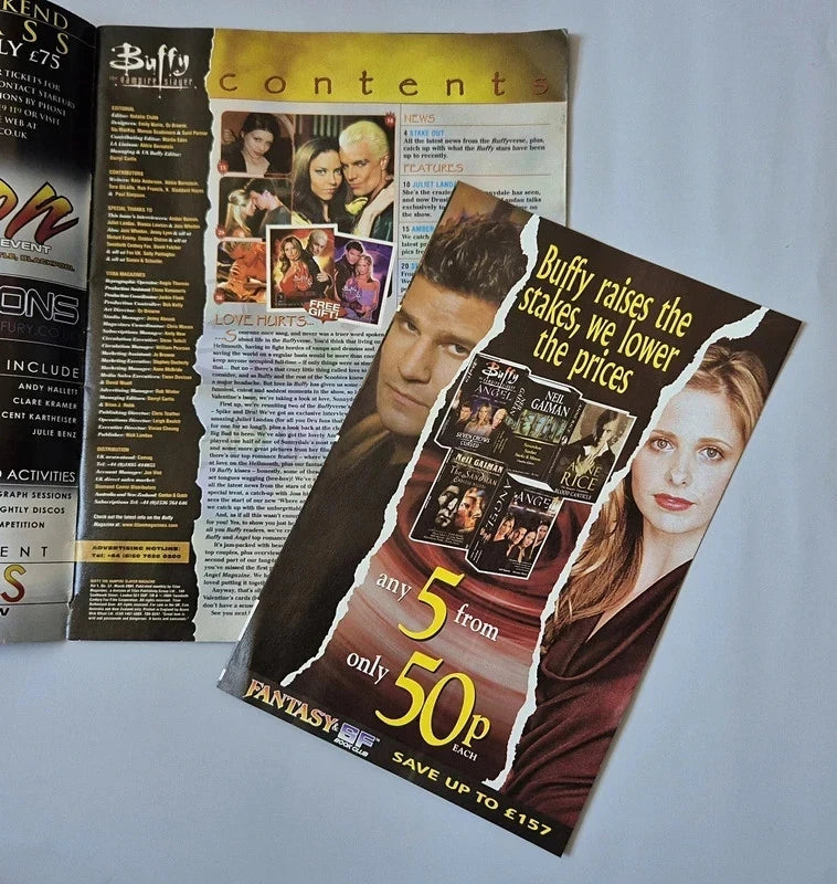 Buffy #57 & Angel #7 Rare Complete Magazine Set – Valentine Specials Part 1 & 2 + Posters
