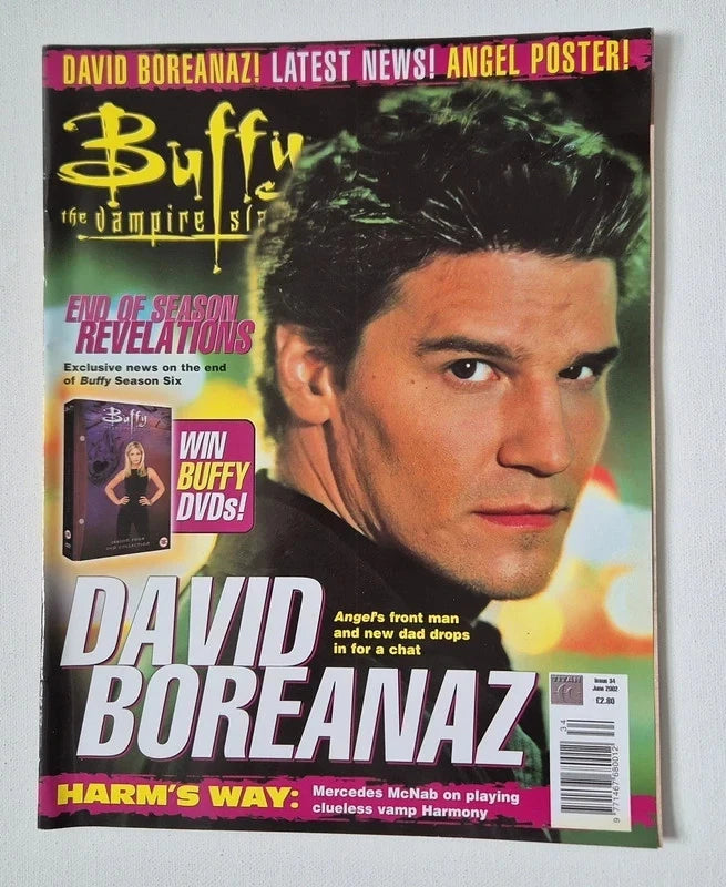 Buffy The Vampire Slayer Official Magazine – Vintage 2002 7-Issue Collector’s Lot (Issues 32-35, 37-39) – Inc. RARE Unopened T-Shirt Transfer & Intact Posters