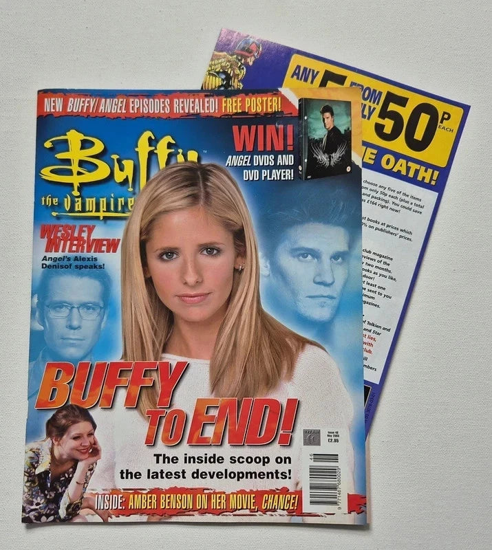 Buffy The Vampire Slayer Official Magazine – Vintage Final Season 9-Issue "Time Capsule" Collector’s Lot (Issues 40-48) – W/ RARE Tattoos, Valentine Card & Intact Posters