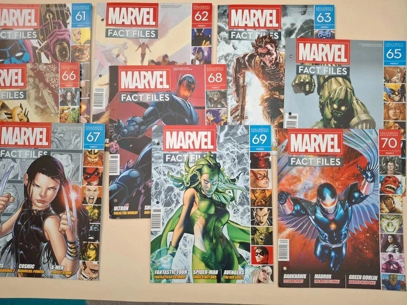 Eaglemoss Marvel Fact Files Red Binder and Job Lot Set of 22 Out Of Print Magazines
