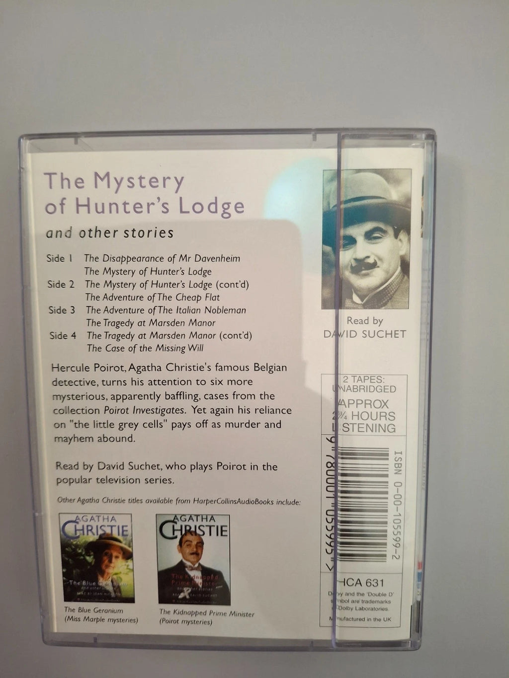 Agatha Christie - The Mystery of Hunter's Lodge and Other Stories (Vintage 2-Cassette Audiobook, 1999) Read by David Suchet