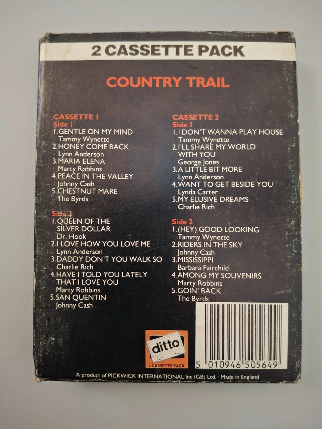 Country Trail Various Artists Vintage Double Cassette Tape Pack Ditto 1983