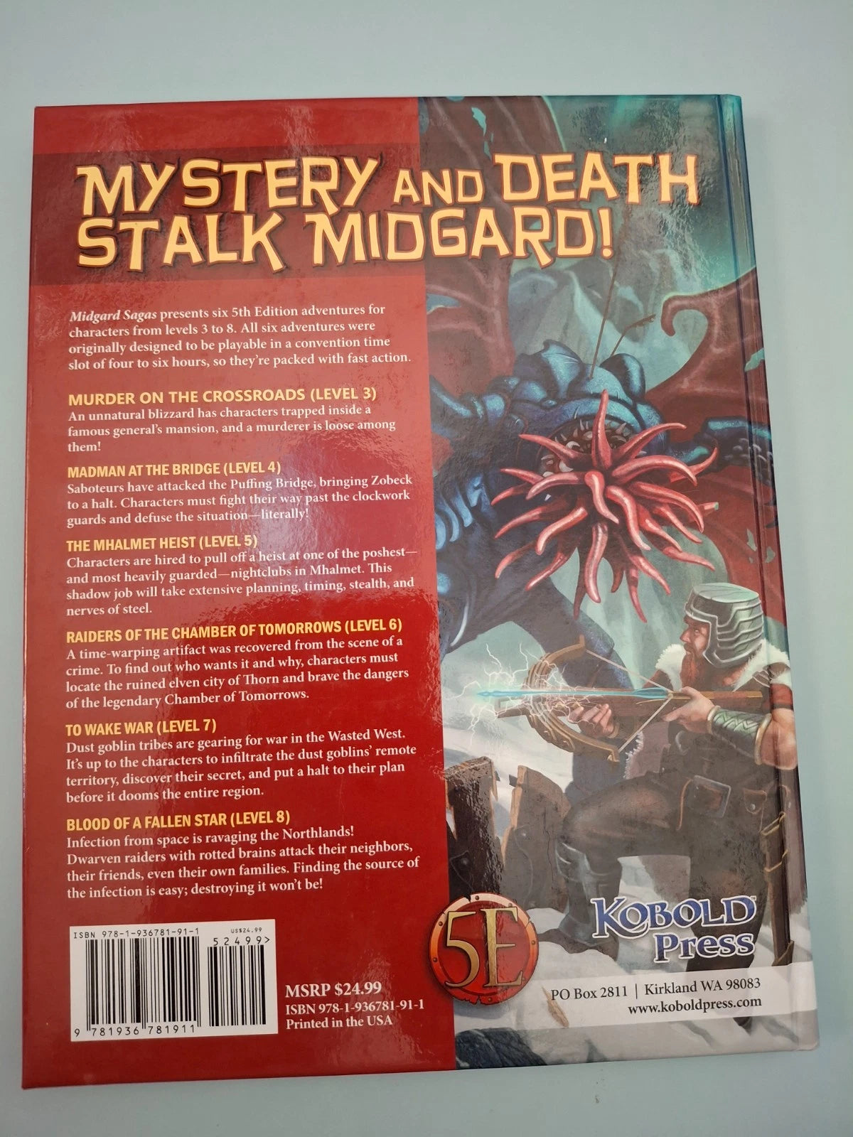 Midgard Sagas Hardcover Book (D&D 5e) | Out of Print Kobold Press Adventures