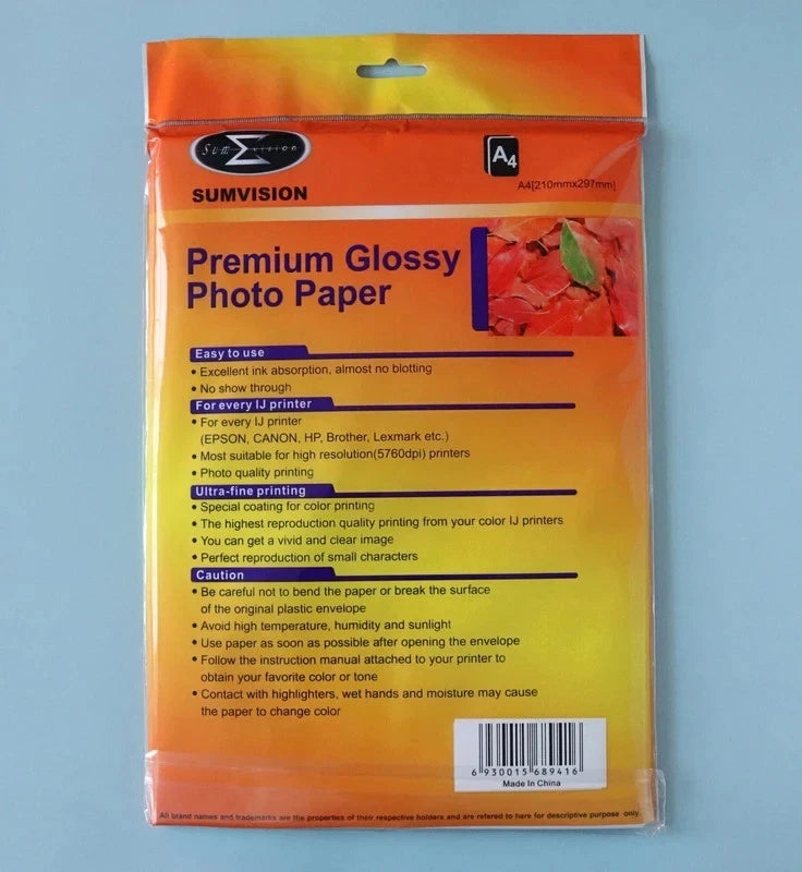 Sumvision Premium Glossy Photo Paper – A4 – 230gsm – 25 Sheets – High‑Quality In